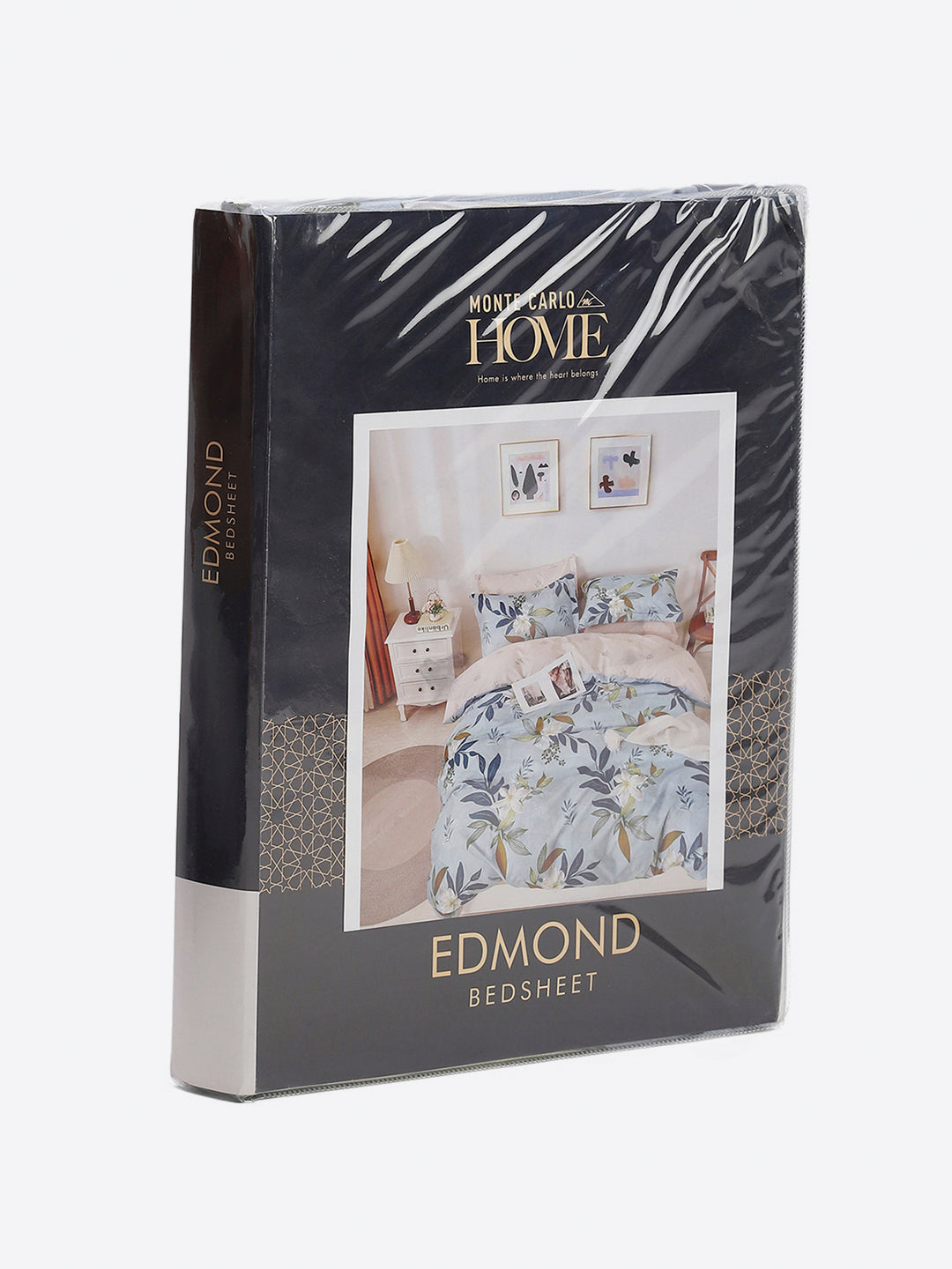 130 GSM Polyester King Size 1 Bedsheet with 2 Pillow Covers (Edmond)