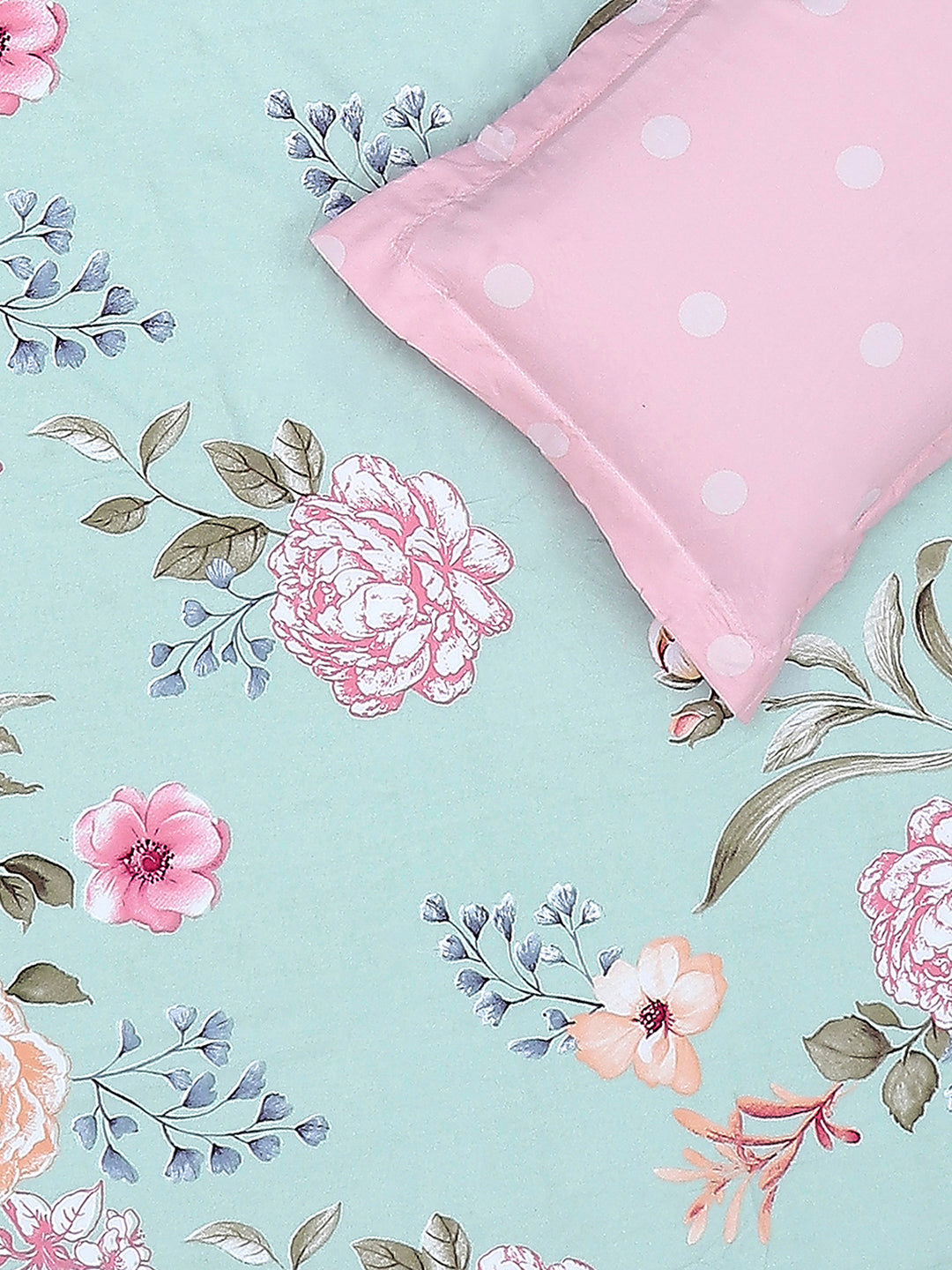 130 GSM Polyester King Size 1 Bedsheet with 2 Pillow Covers (Edmond)