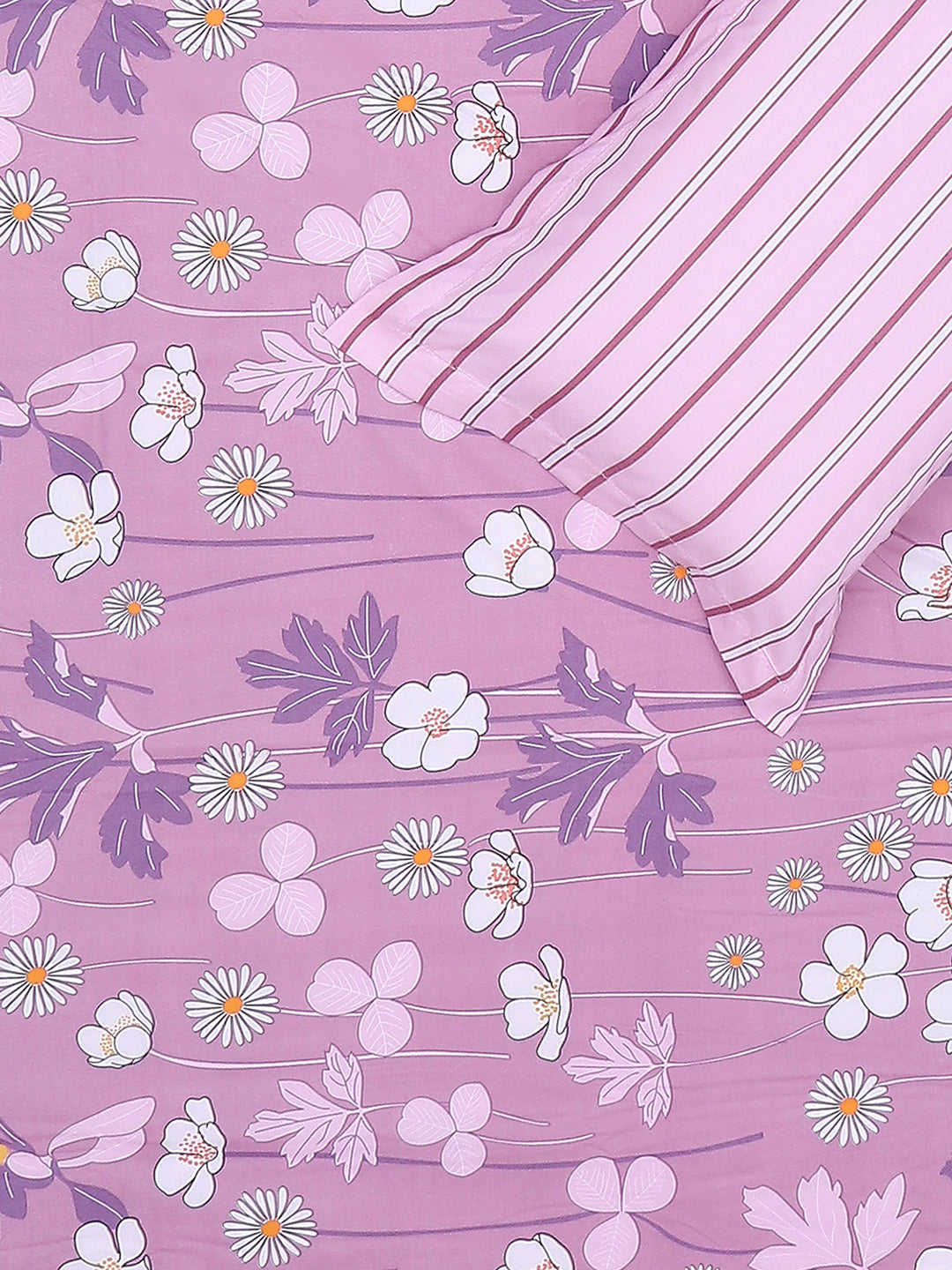 130 GSM Polyester King Size 1 Bedsheet with 2 Pillow Covers (Edmond)