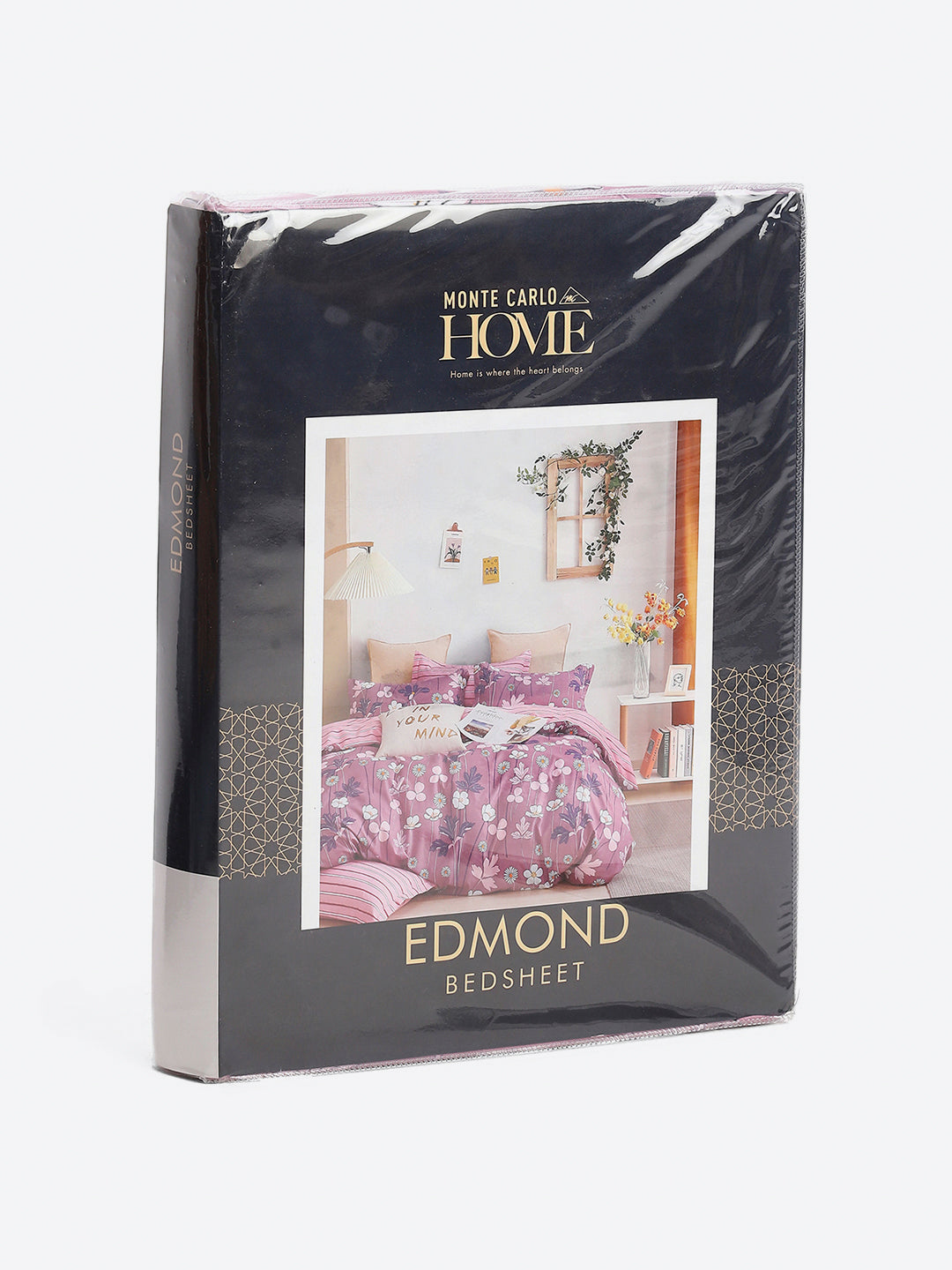 130 GSM Polyester King Size 1 Bedsheet with 2 Pillow Covers (Edmond)