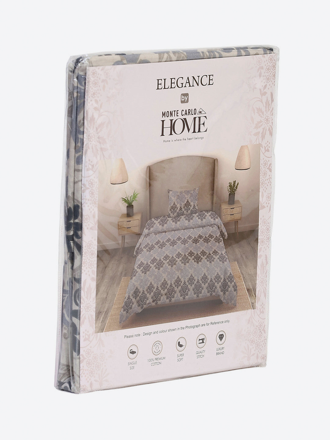 104 TC Cotton Single Bedsheet with 1 Pillow Cover (Elegance)