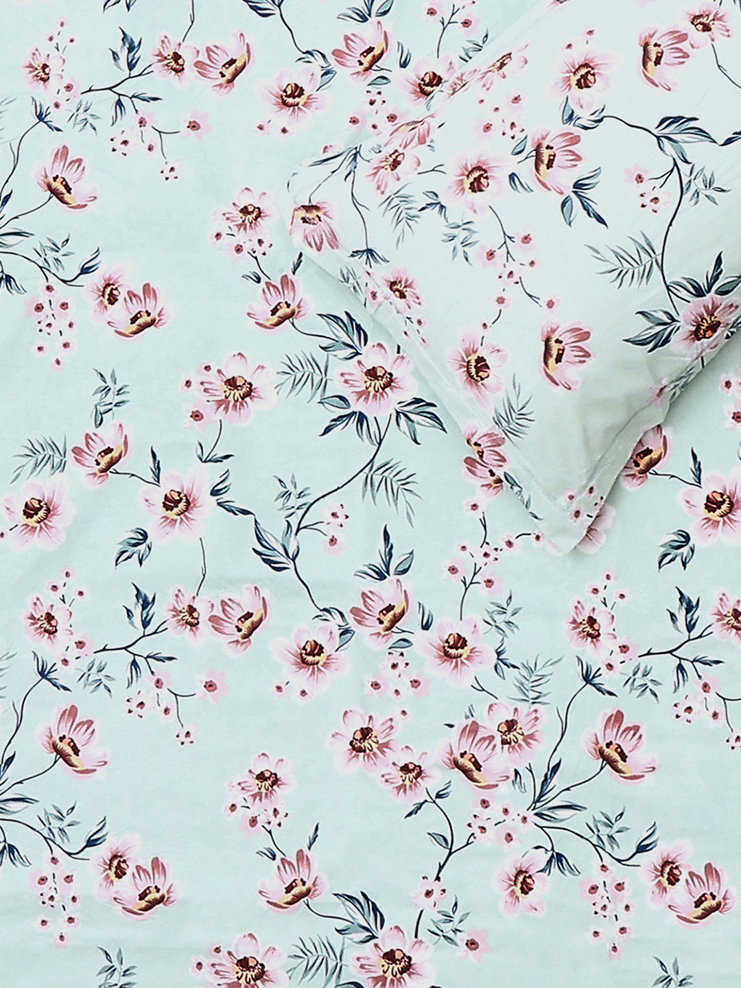 130 GSM Polyester Double Bed 1 Bedsheet with 2 Pillow Covers (Fashnik)