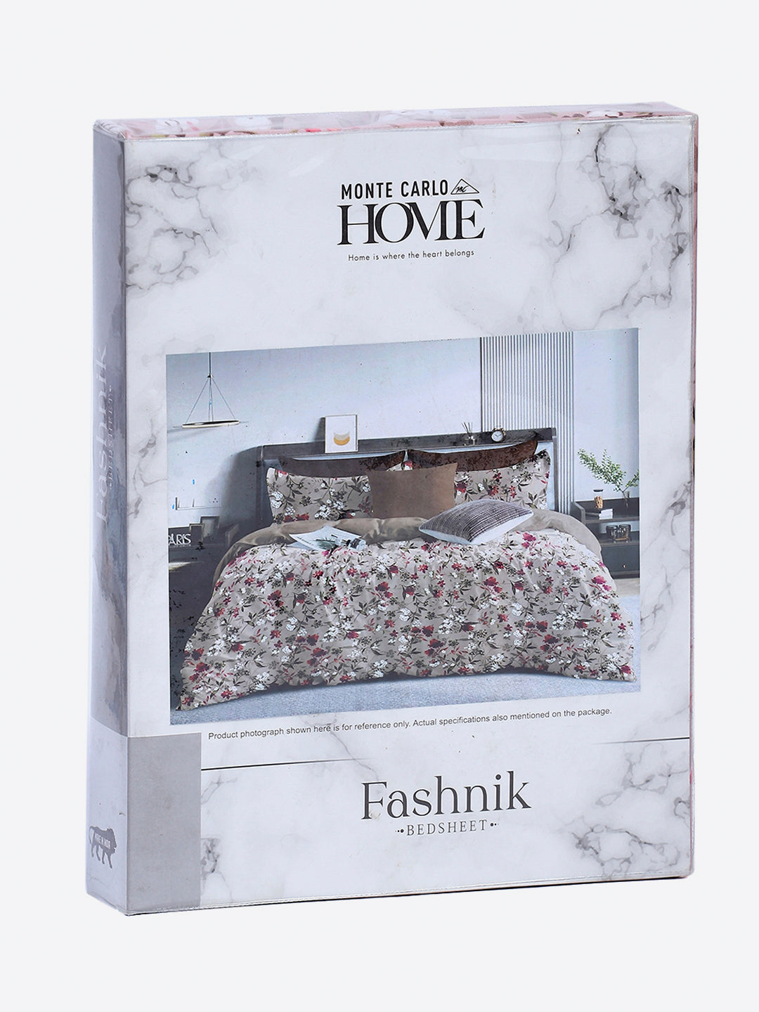 130 GSM Polyester Double Bed 1 Bedsheet with 2 Pillow Covers (Fashnik)
