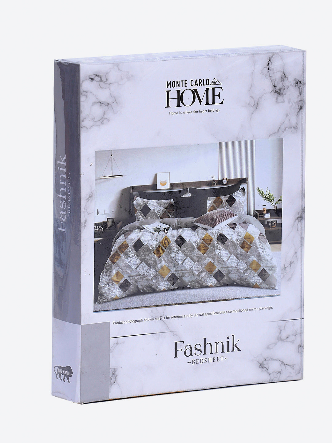 130 GSM Polyester Double Bed 1 Bedsheet with 2 Pillow Covers (Fashnik)