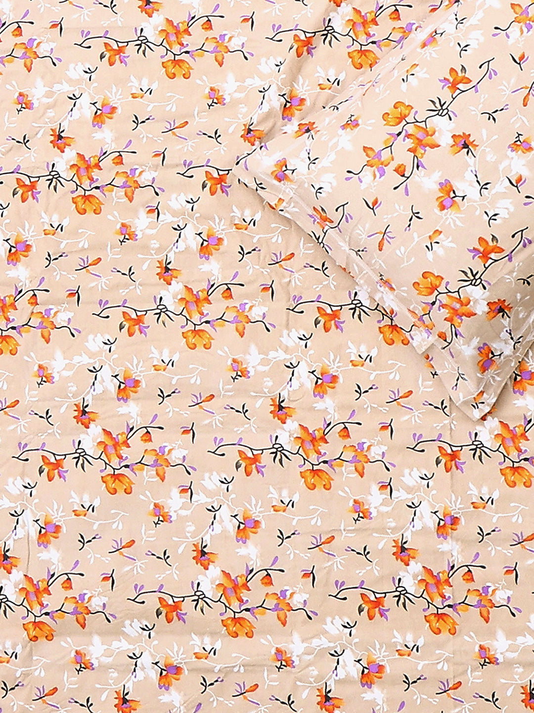 130 GSM Polyester Double Bed 1 Bedsheet with 2 Pillow Covers (Fashnik)