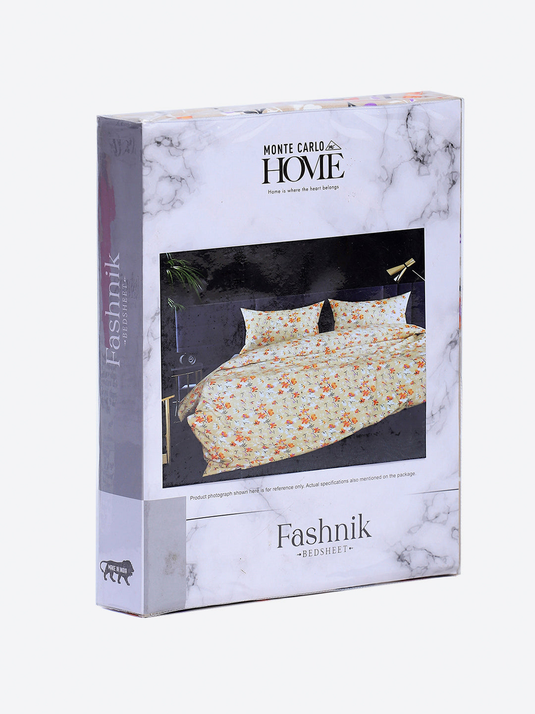 130 GSM Polyester Double Bed 1 Bedsheet with 2 Pillow Covers (Fashnik)