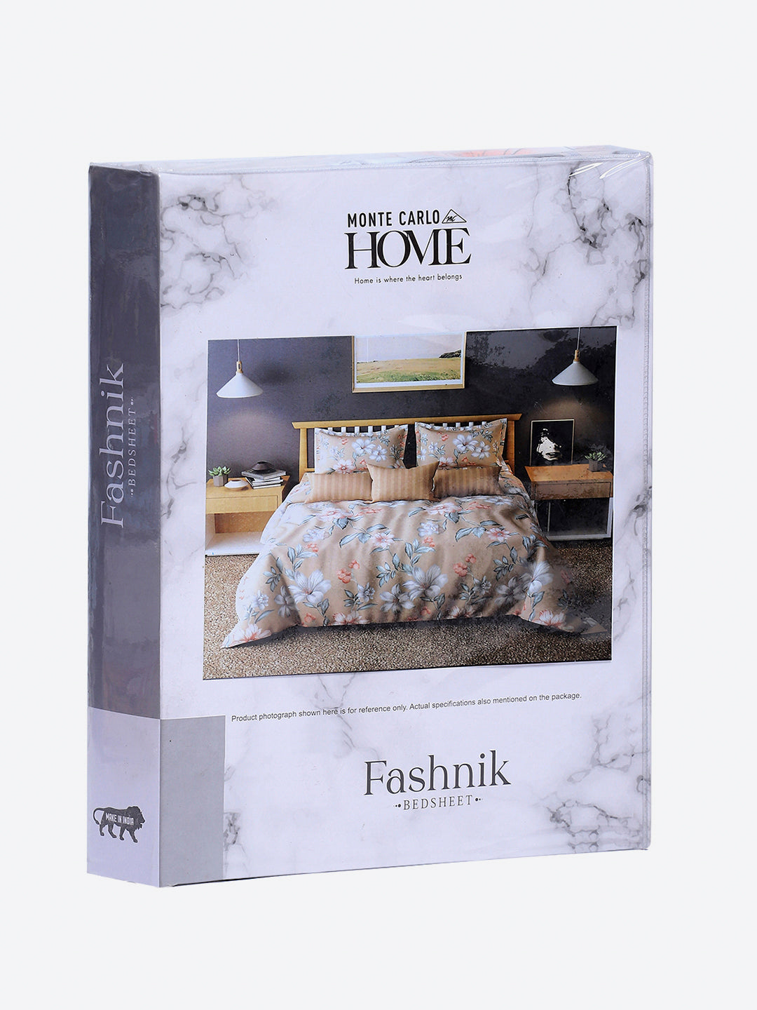 130 GSM Polyester Double Bed 1 Bedsheet with 2 Pillow Covers (Fashnik)