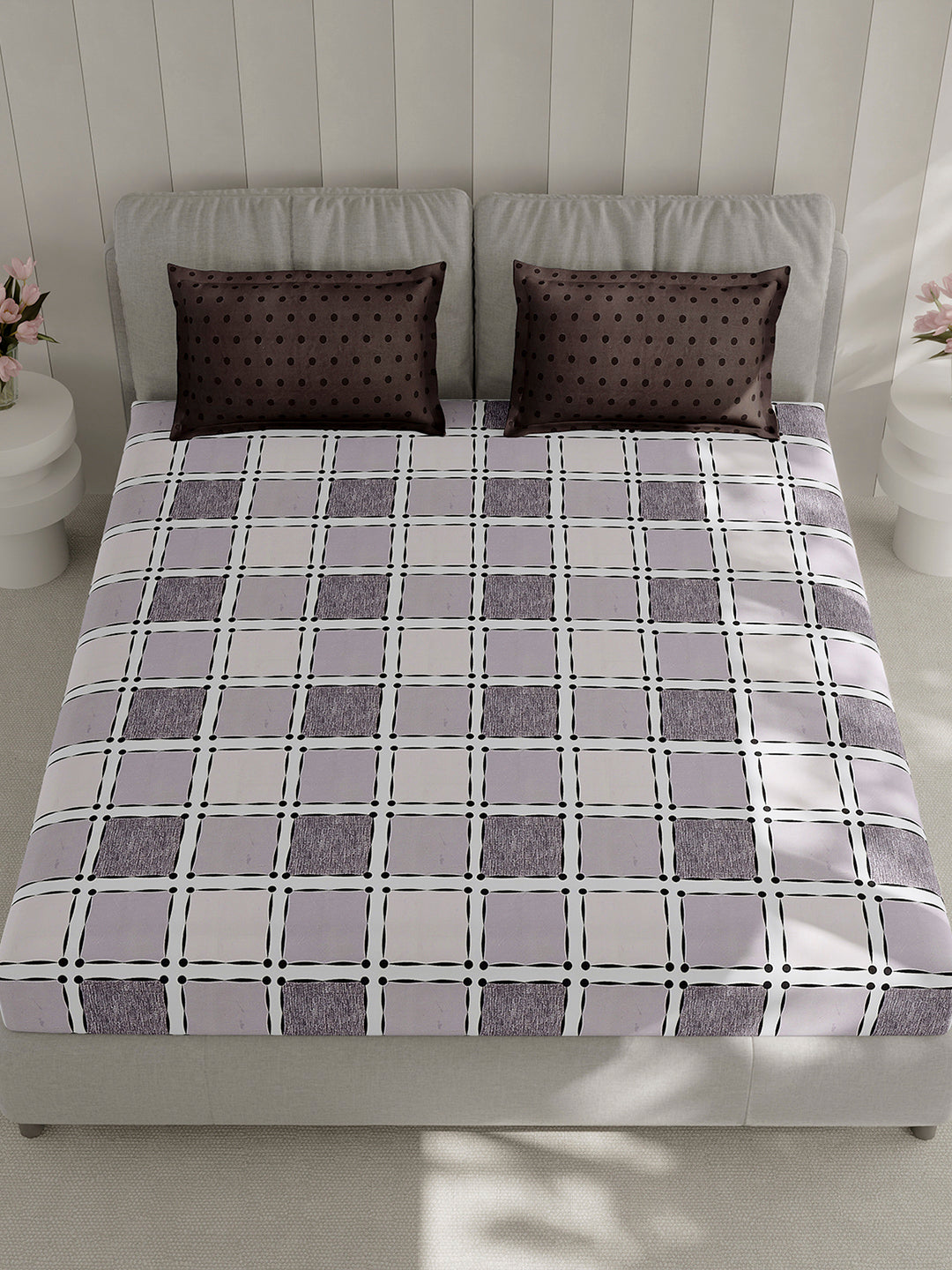 130 GSM Polyester Double Bed 1 Bedsheet with 2 Pillow Covers (Immortal)