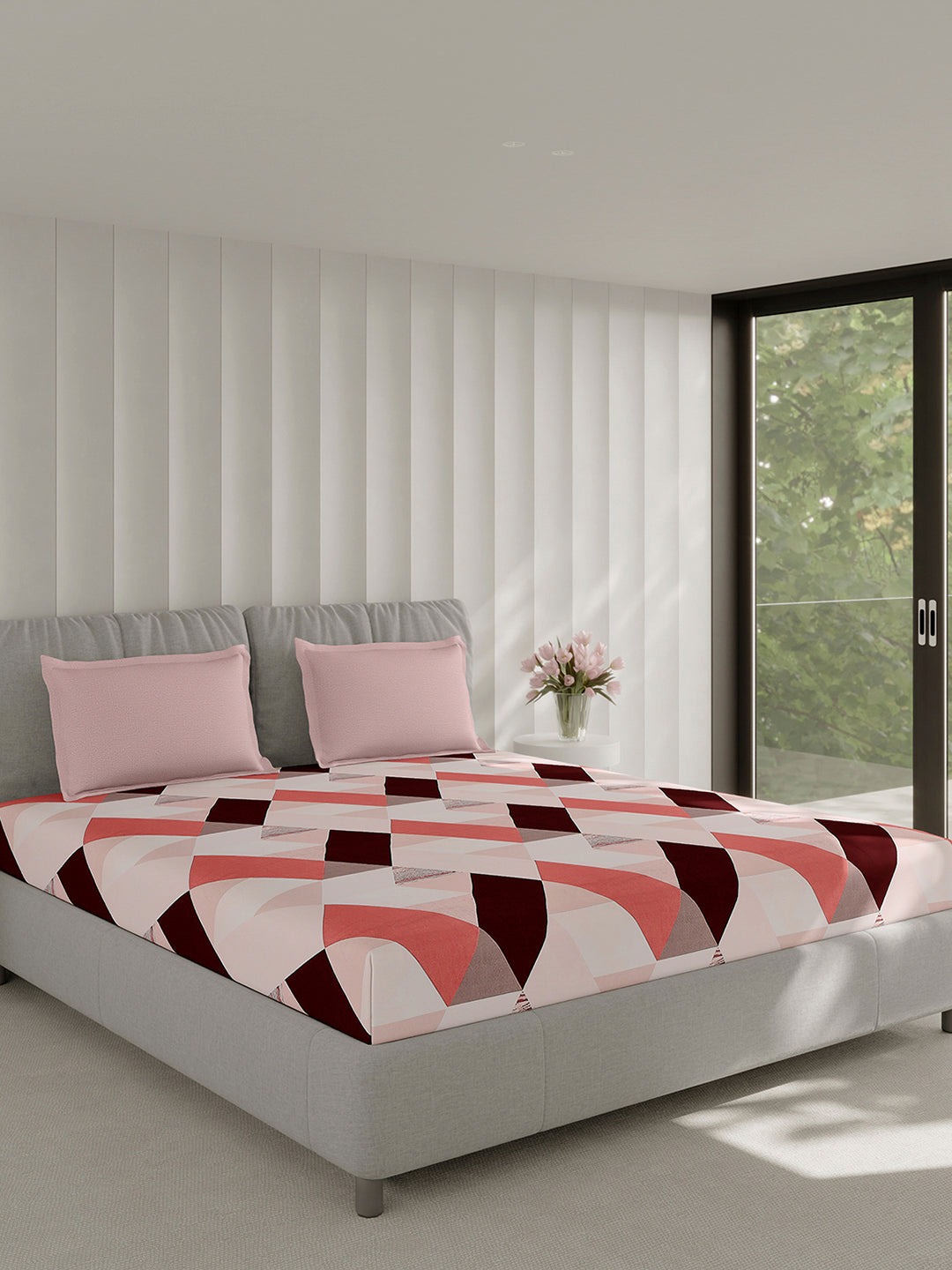 130 GSM Polyester Double Bed 1 Bedsheet with 2 Pillow Covers (Immortal)