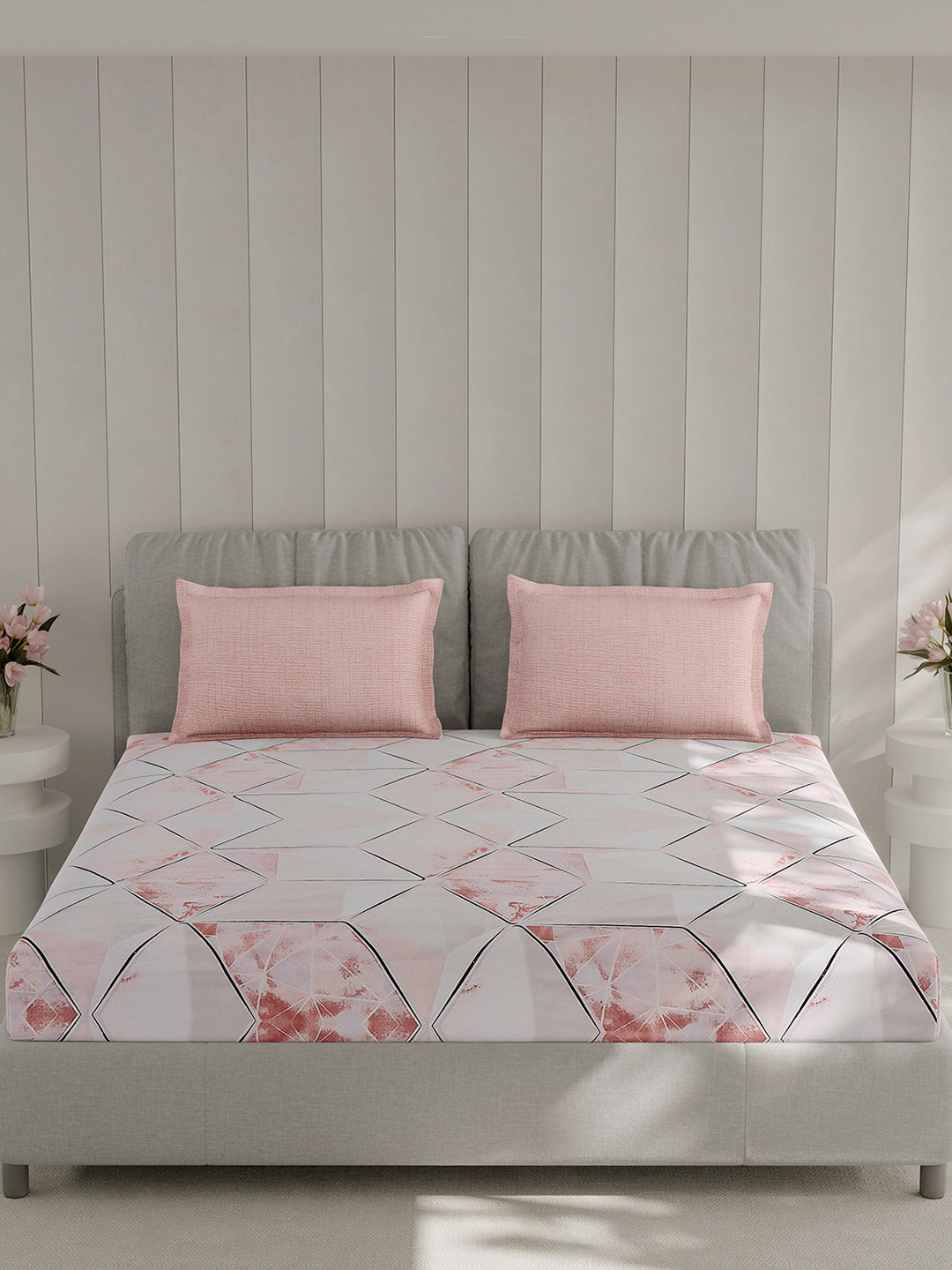 130 GSM Polyester Double Bed 1 Bedsheet with 2 Pillow Covers (Immortal)