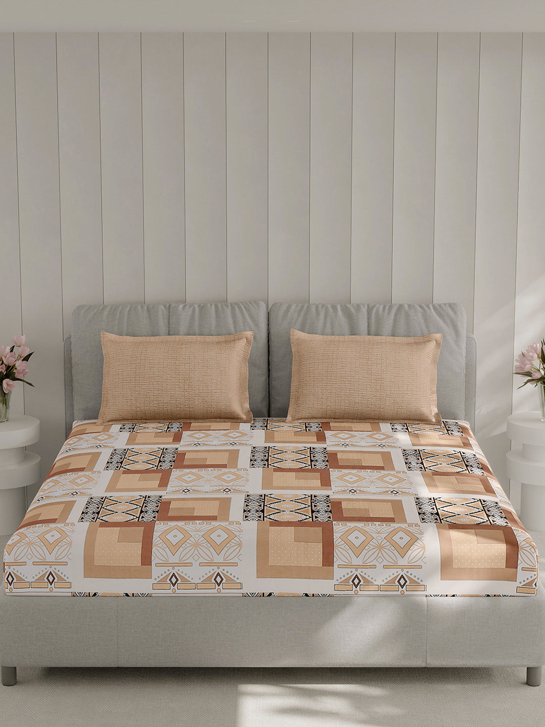 130 GSM Polyester Double Bed 1 Bedsheet with 2 Pillow Covers (Immortal)