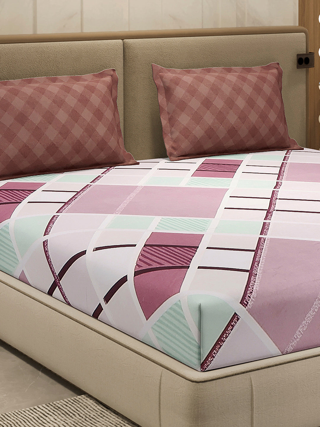 130 GSM Polyester Double Bed 1 Bedsheet with 2 Pillow Cover (Immortal)