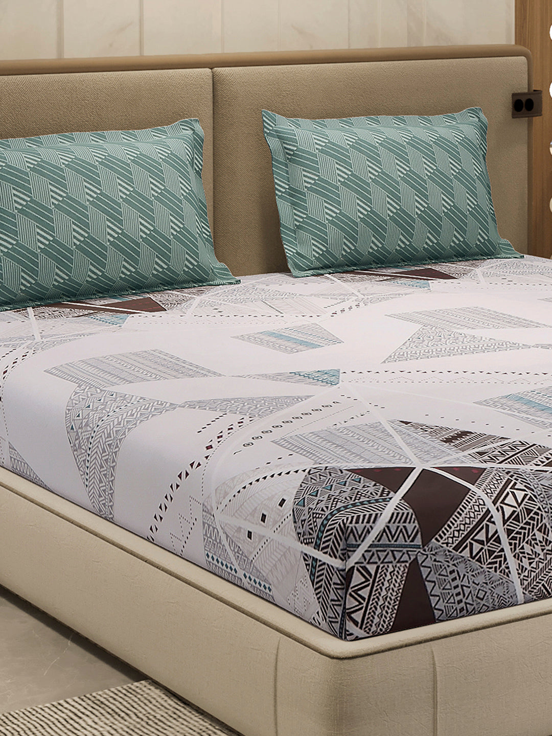 130 GSM Polyester Double Bed 1 Bedsheet with 2 Pillow Cover (Immortal)