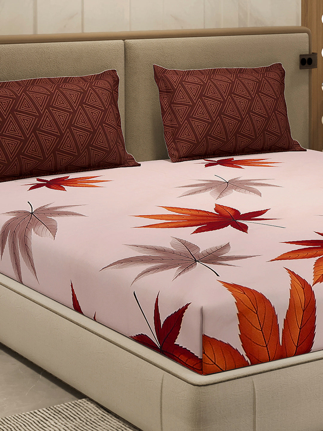 130 GSM Polyester Double Bed 1 Bedsheet with 2 Pillow Cover (Immortal)