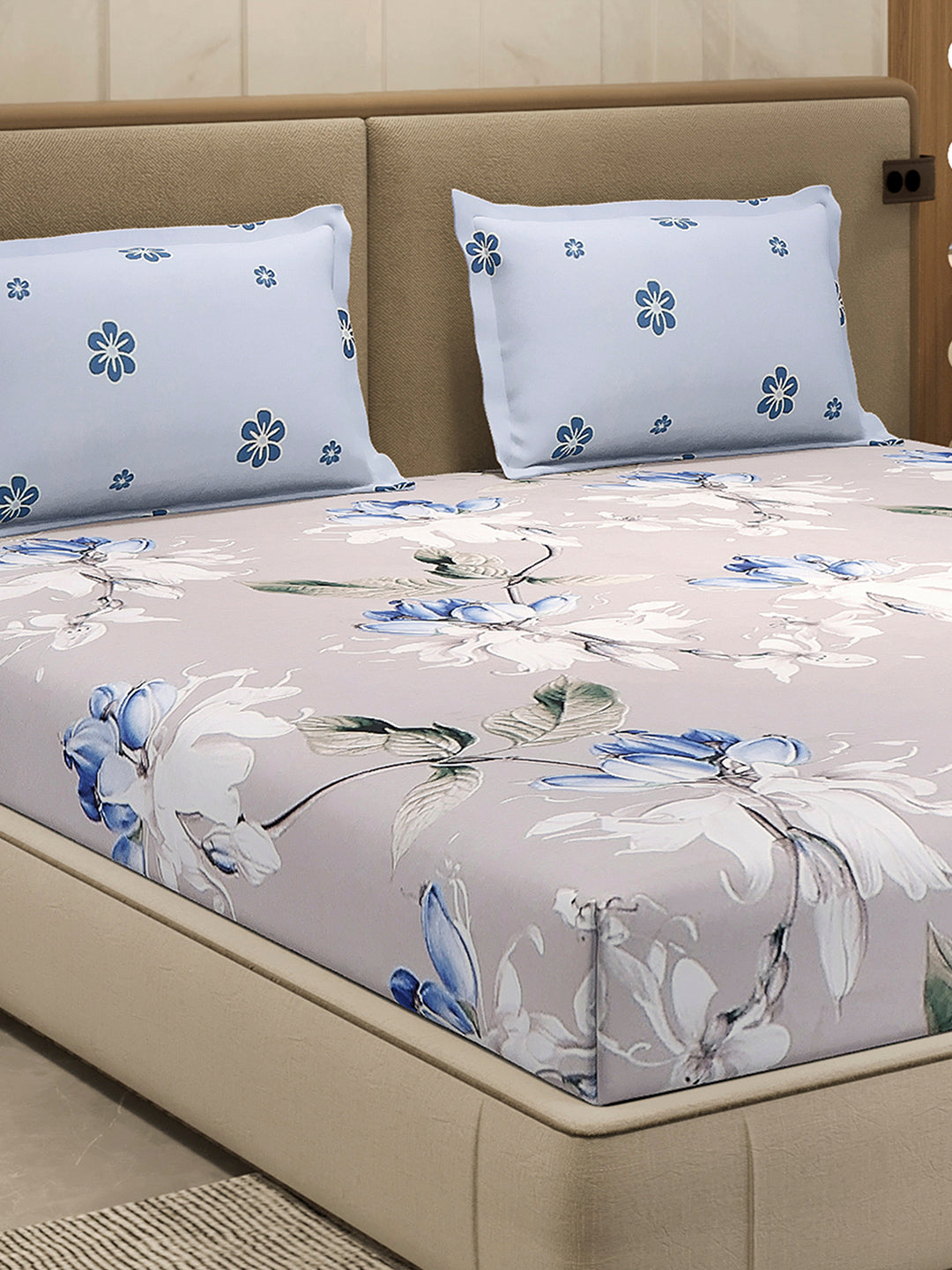130 GSM Polyester Double Bed 1 Bedsheet with 2 Pillow Cover (Immortal)