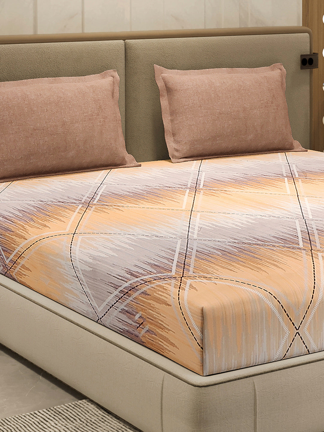 130 GSM Polyester Double Bed 1 Bedsheet with 2 Pillow Cover (Immortal)