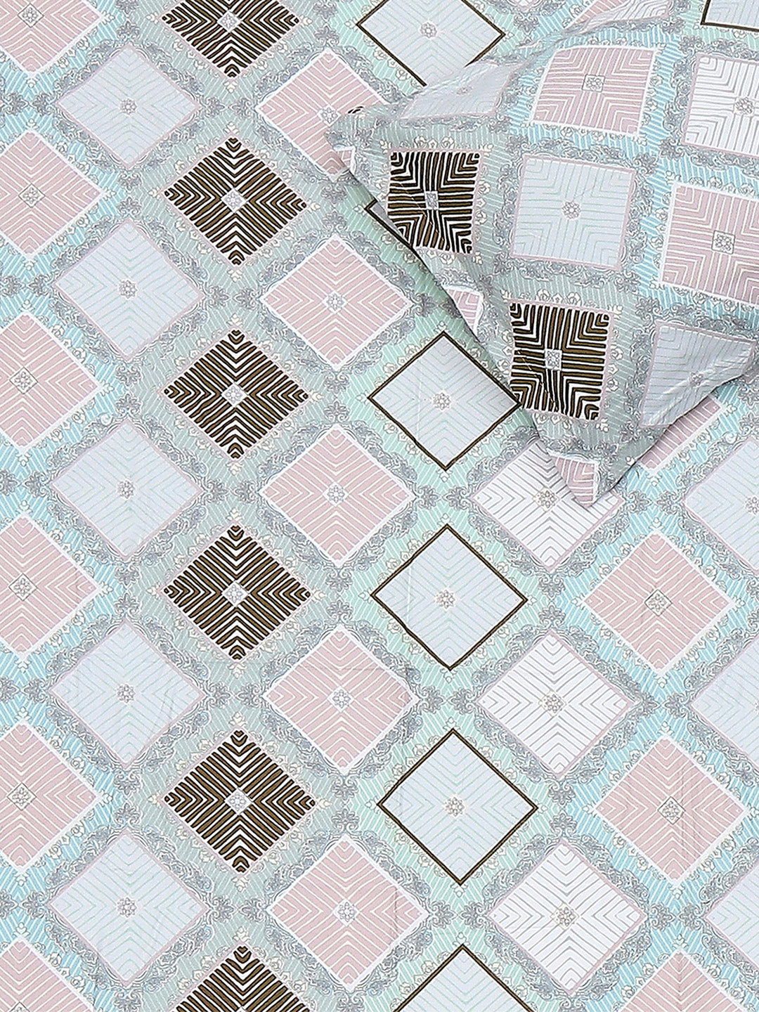 120 GSM Polyester Single Bedsheet with 1 Pillow Cover (Pixel)