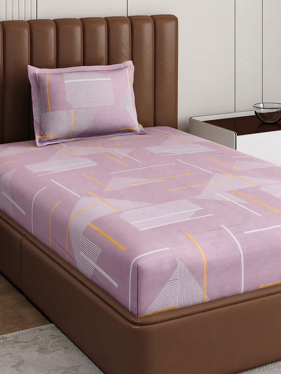120 GSM Polyester Single Bedsheet with 1 Pillow Cover (Pixel)