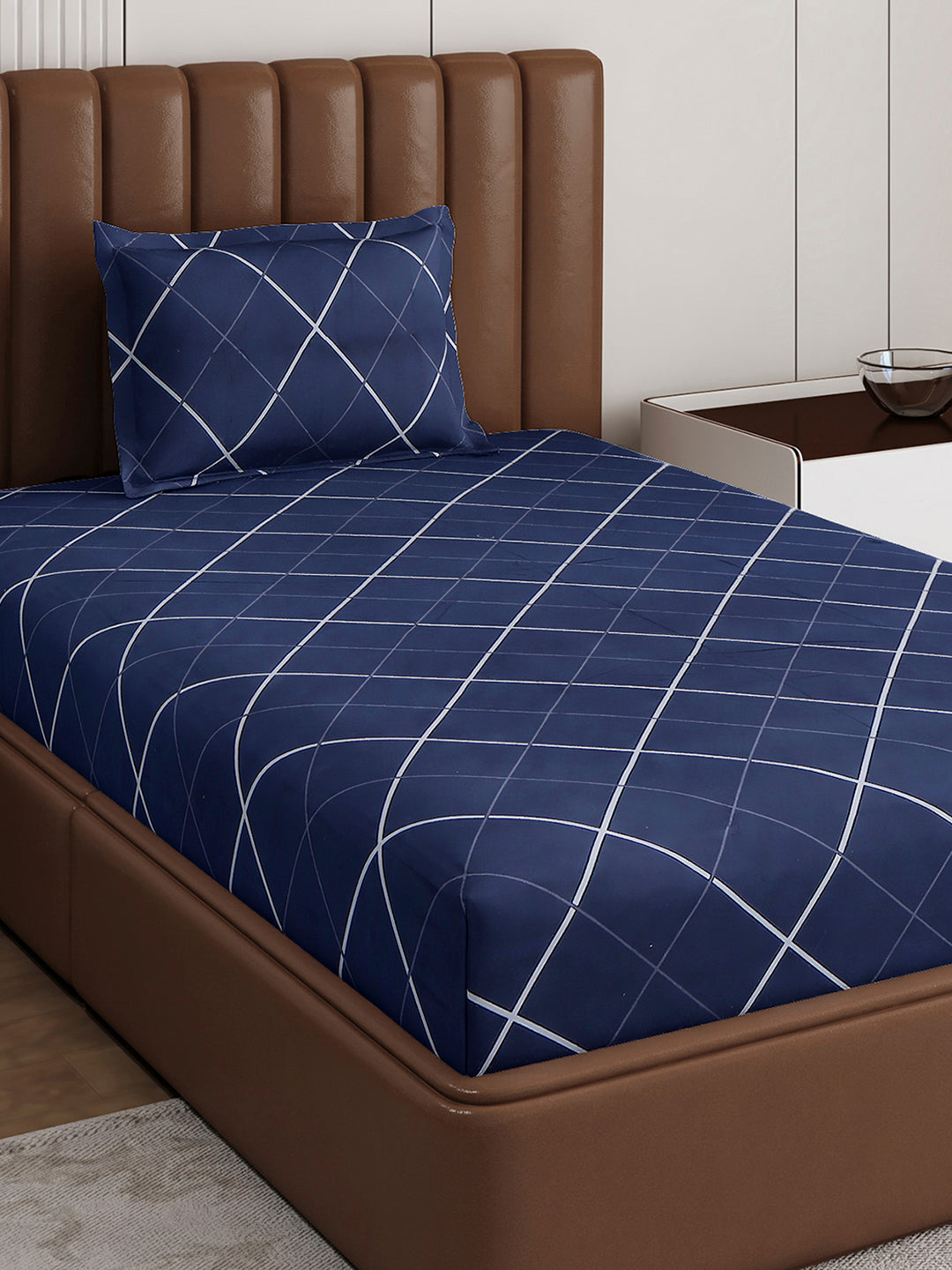 120 GSM Polyester Single Bedsheet with 1 Pillow Cover (Pixel)