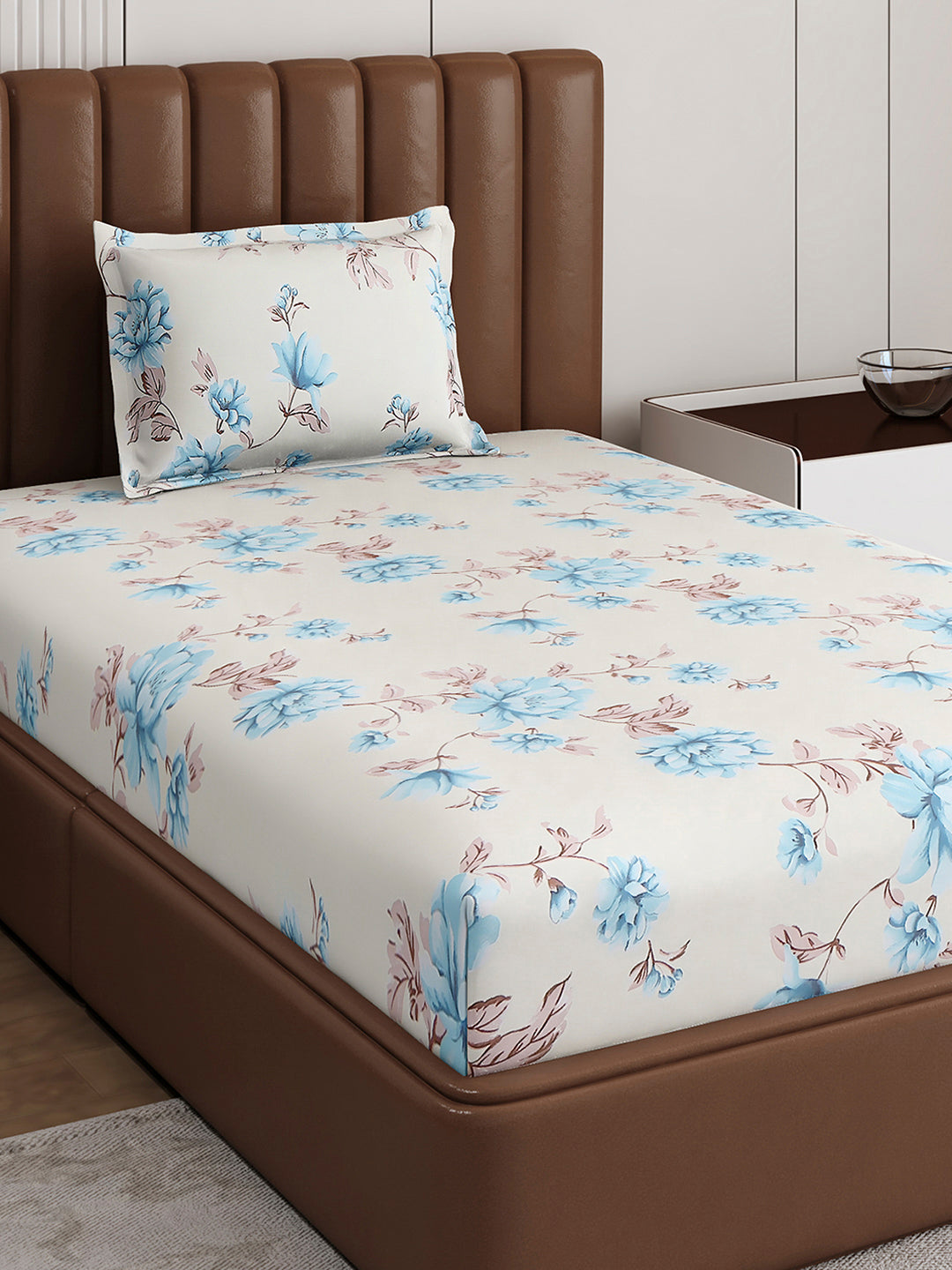 120 GSM Polyester Single Bedsheet with 1 Pillow Cover (Pixel)