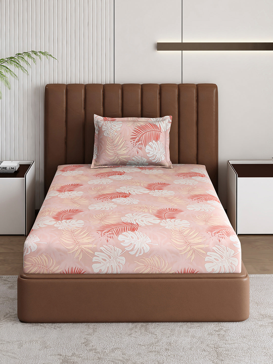 120 GSM Polyester Single Bedsheet with 1 Pillow Cover (Pixel)