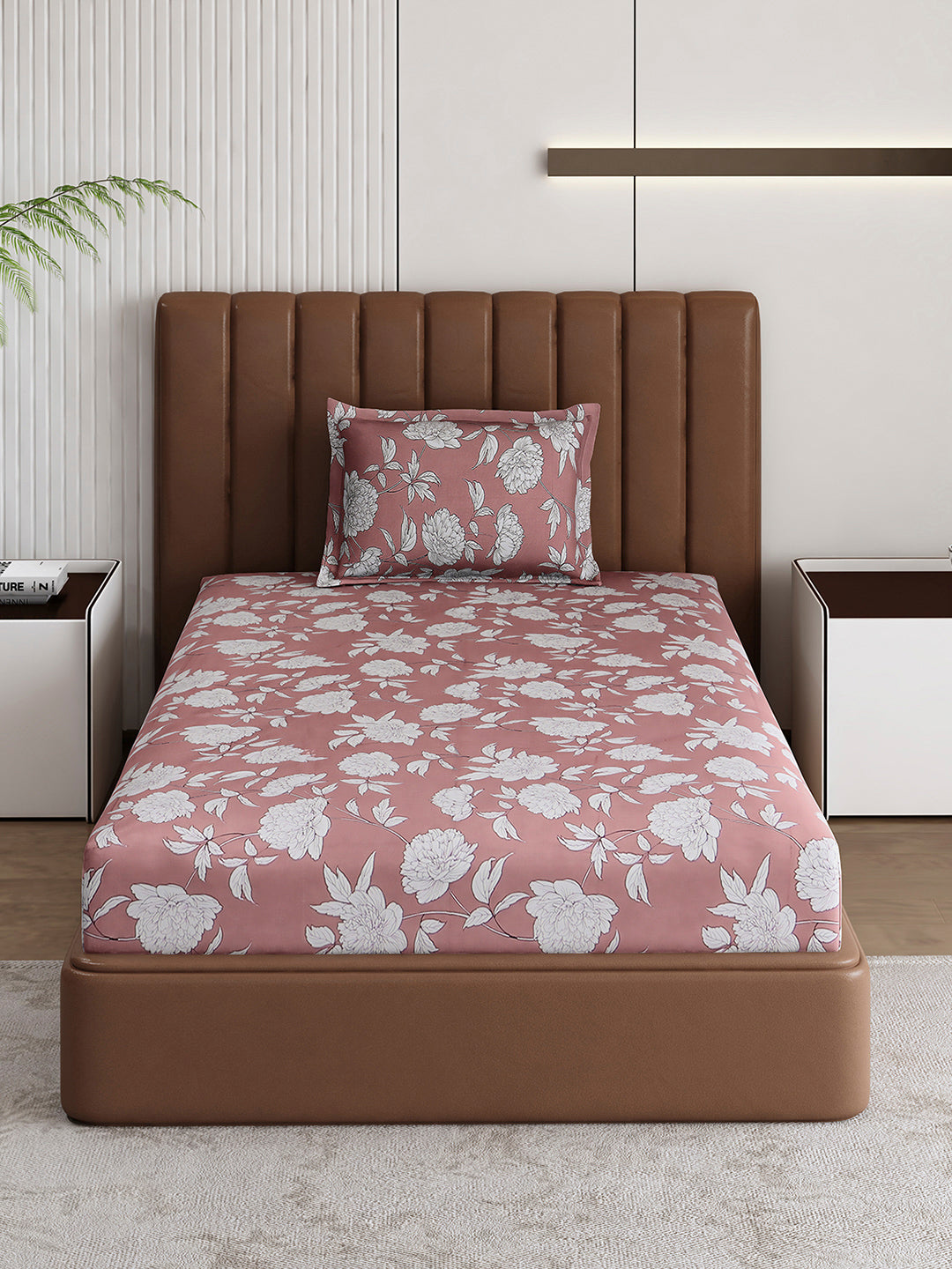 120 GSM Polyester Single Bedsheet with 1 Pillow Cover (Pixel)