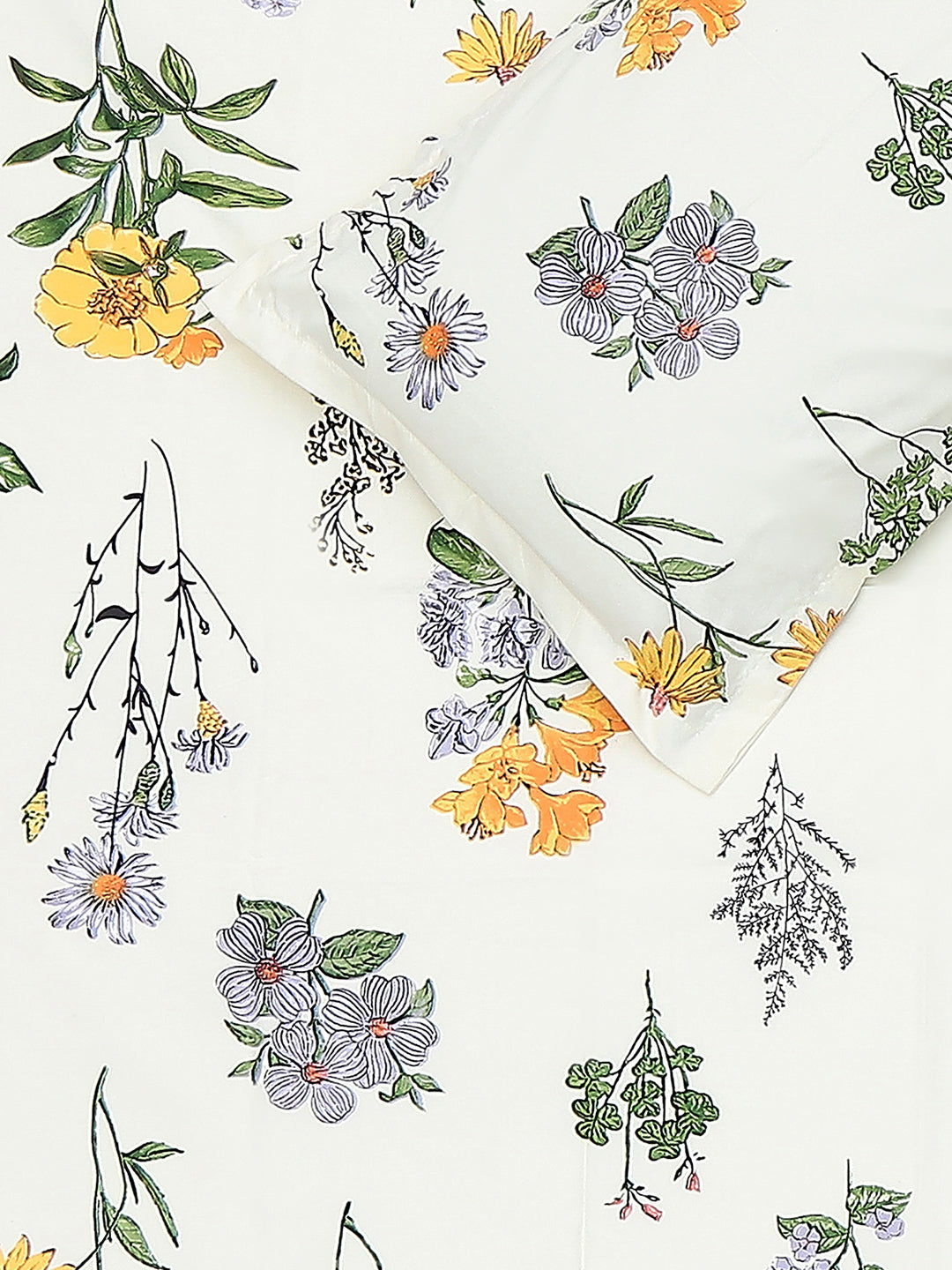 120 GSM Polyester Single Bedsheet with 1 Pillow Cover (Pixel)