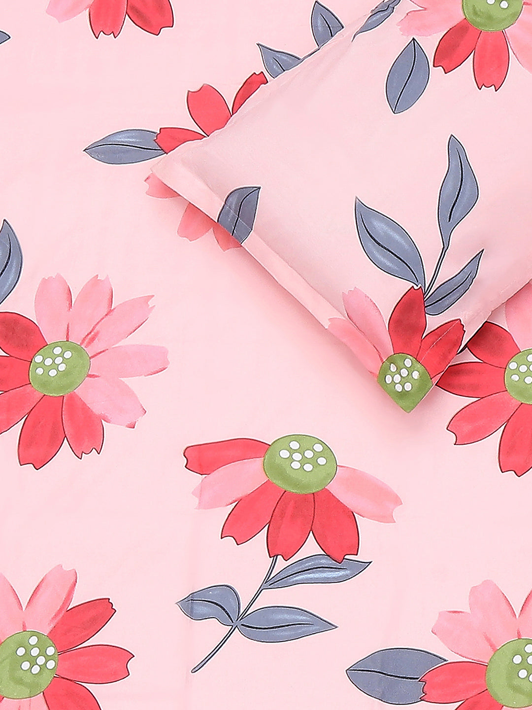 120 GSM Polyester Single Bedsheet with 1 Pillow Cover (Pixel)