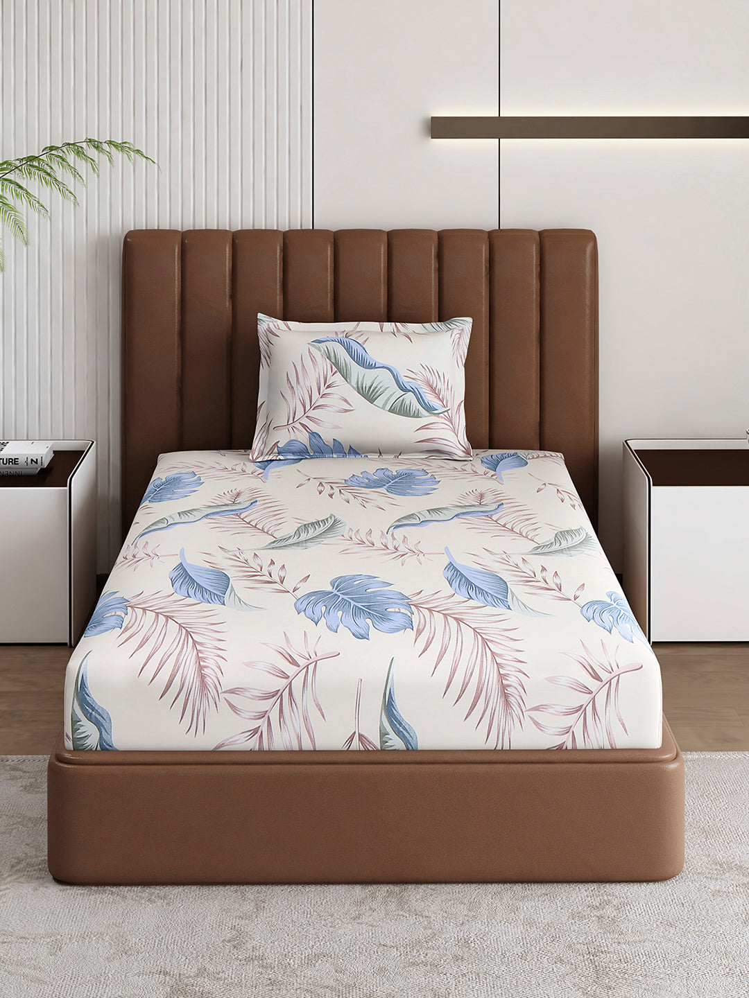 120 GSM Polyester Single Bedsheet with 1 Pillow Cover (Pixel)