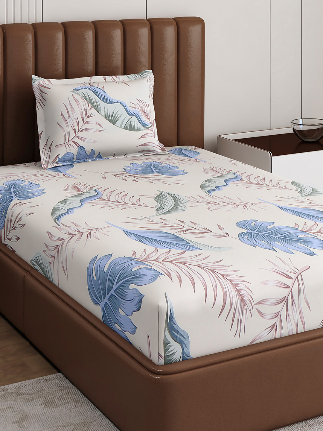 120 GSM Polyester Single Bedsheet with 1 Pillow Cover (Pixel)