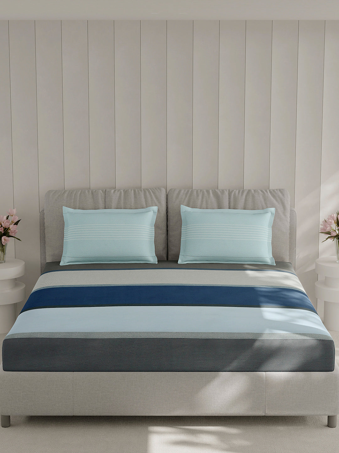 210 TC Cotton Double Bed 1 Bedsheet with 2 Pillow Covers (Ramona)