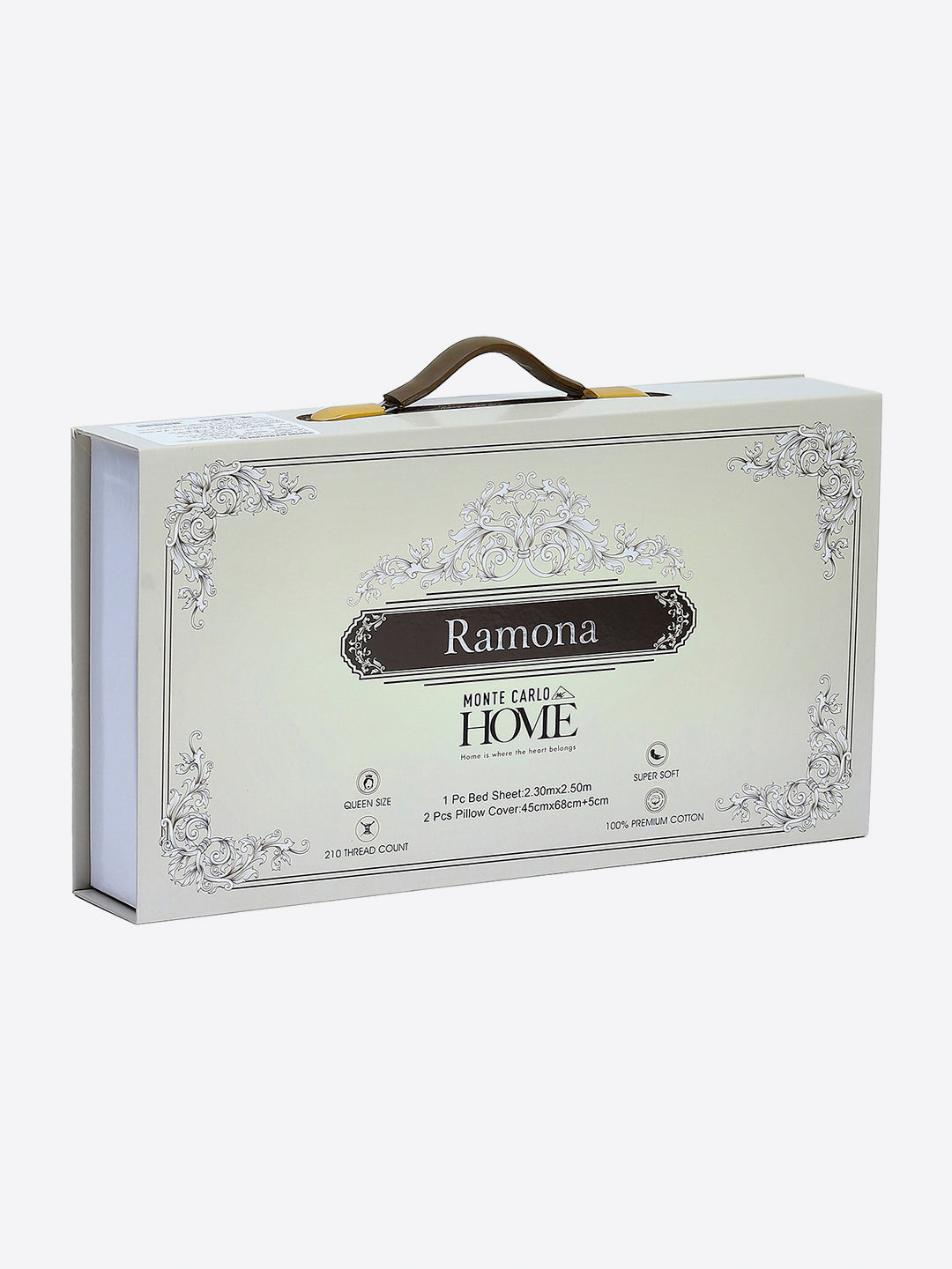 210 TC Cotton Double Bed 1 Bedsheet with 2 Pillow Covers (Ramona)