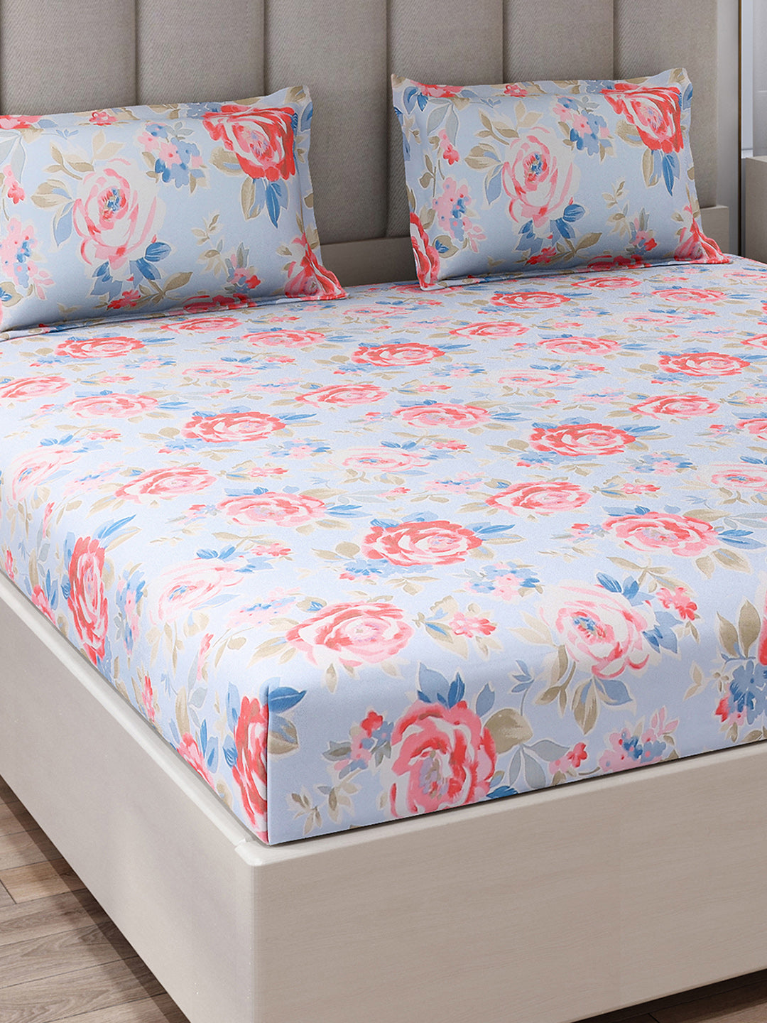 130 GSM Polyester King Size 1 Bedsheet with 2 Pillow Covers (Royal King)