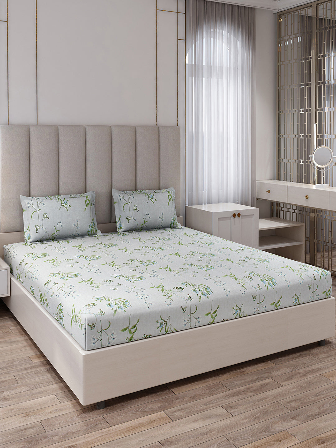 130 GSM Polyester King Size 1 Bedsheet with 2 Pillow Covers (Royal King)