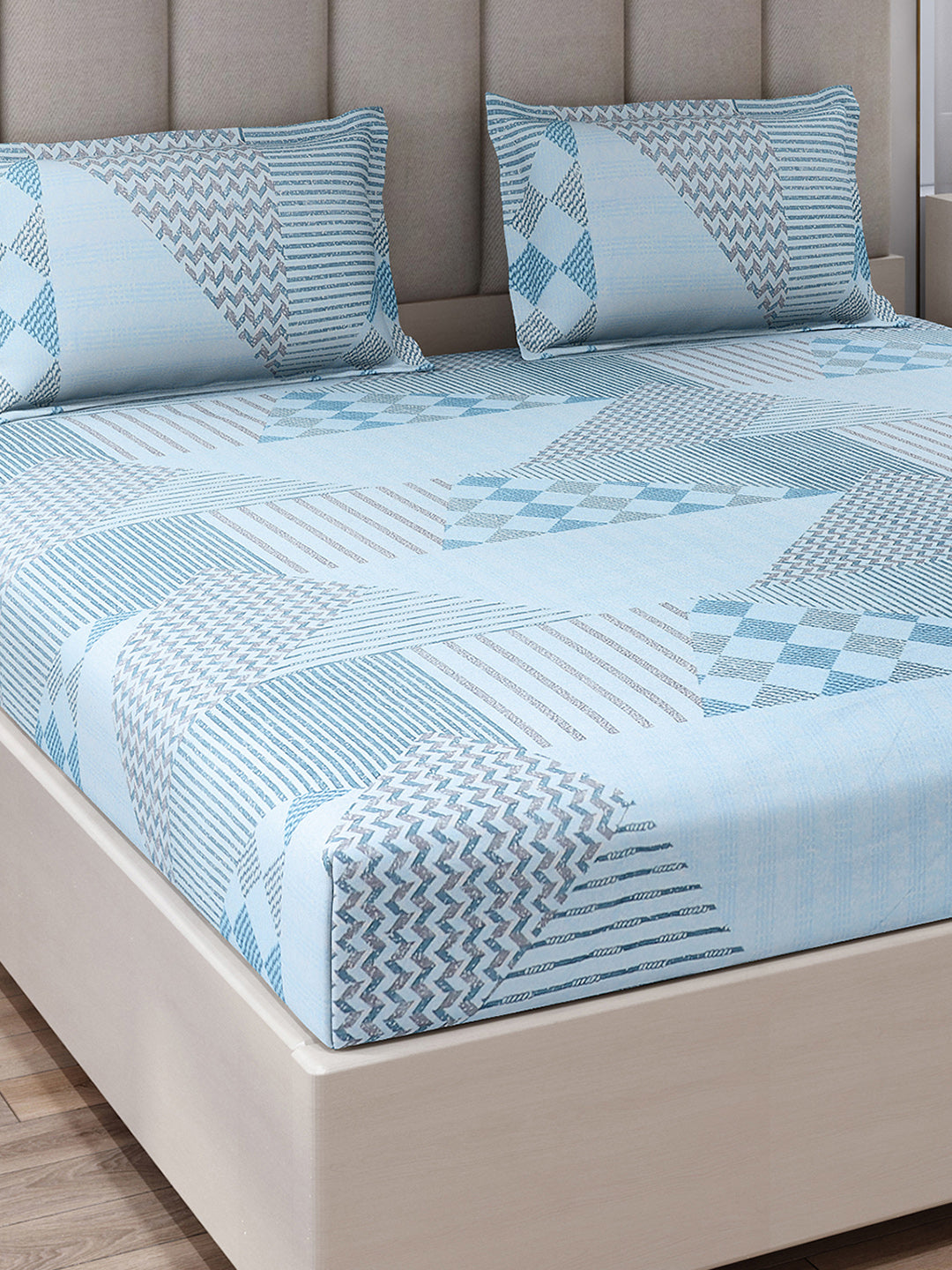 130 GSM Polyester King Size 1 Bedsheet with 2 Pillow Covers (Royal King)