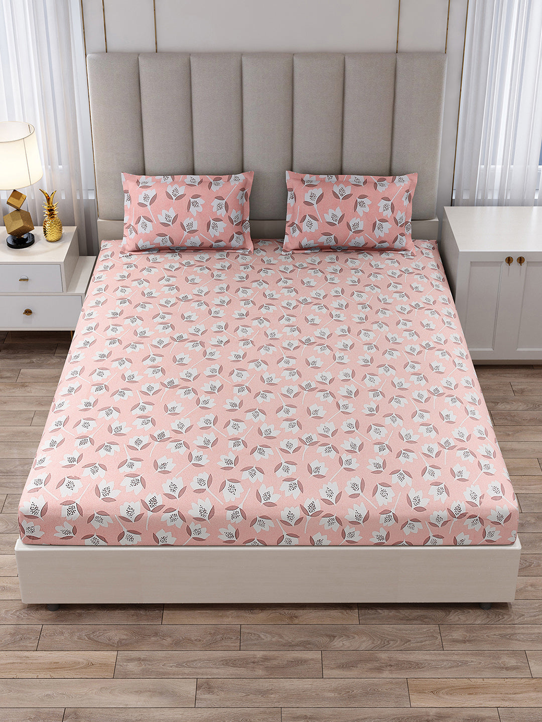 130 GSM Polyester King Size 1 Bedsheet with 2 Pillow Covers (Royal King)