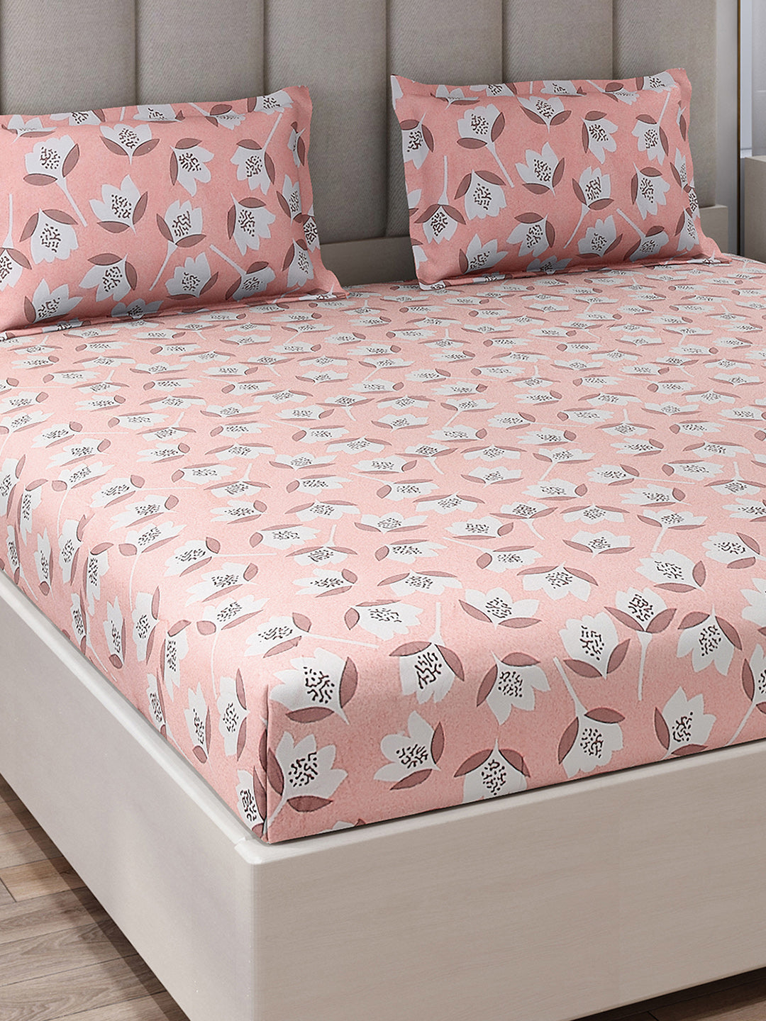 130 GSM Polyester King Size 1 Bedsheet with 2 Pillow Covers (Royal King)