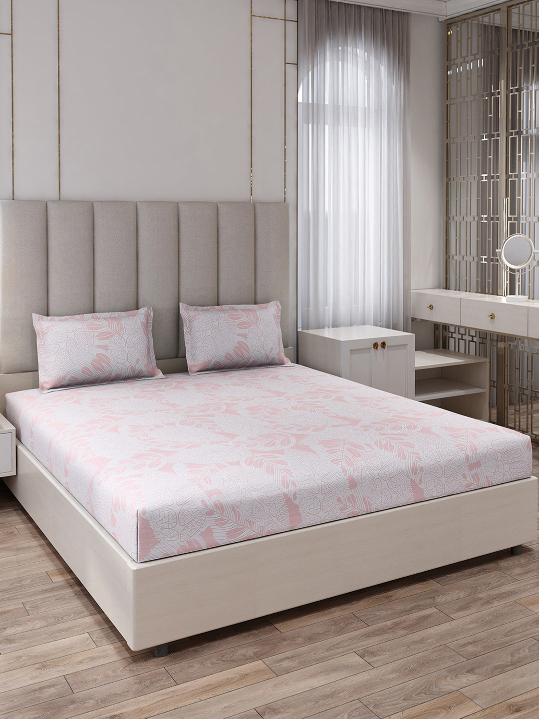 130 GSM Polyester King Size 1 Bedsheet with 2 Pillow Covers (Royal King)