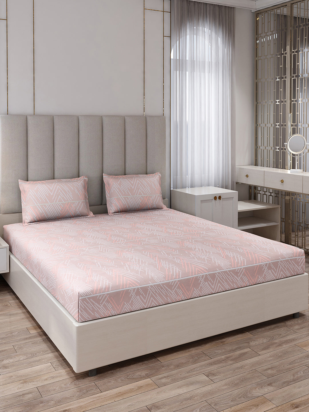 130 GSM Polyester King Size 1 Bedsheet with 2 Pillow Covers (Royal King)