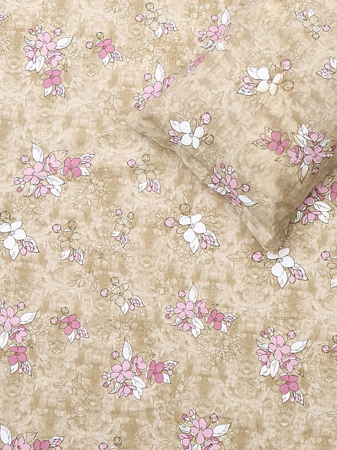 104 TC 100% Cotton Double Bed 1 Bedsheet with 2 Pillow Cover (Samriddhi)