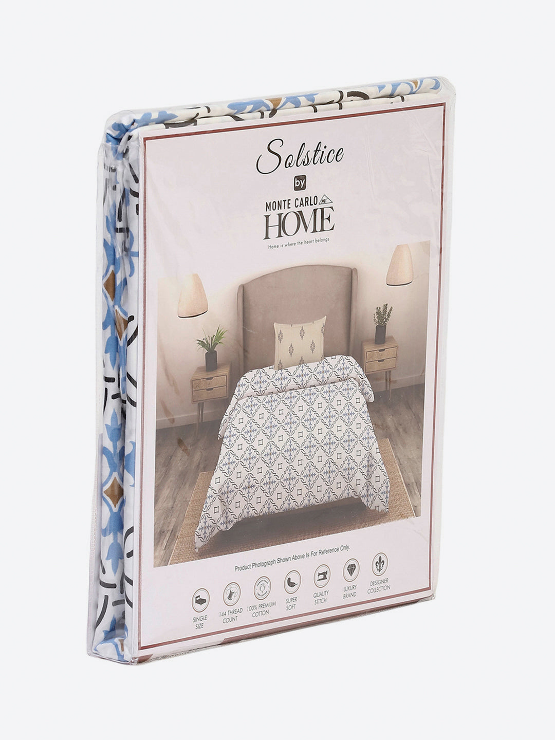 144 TC Cotton Single Bedsheet with 1 Pillow Cover (Solstice)