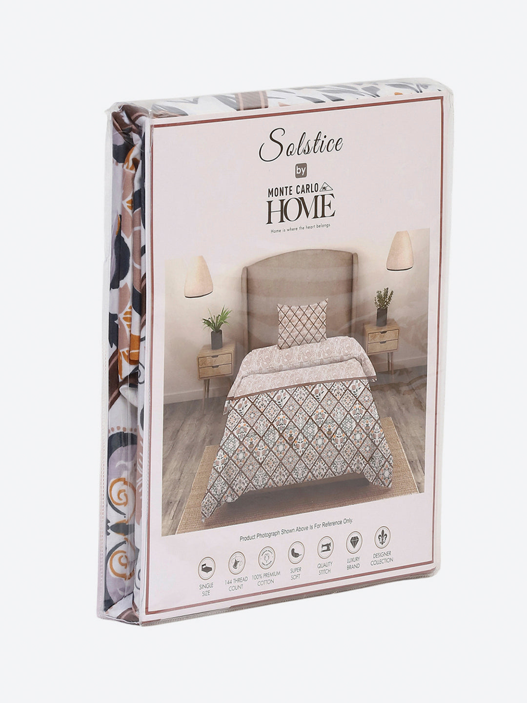 144 TC Cotton Single Bedsheet with 1 Pillow Cover (Solstice)