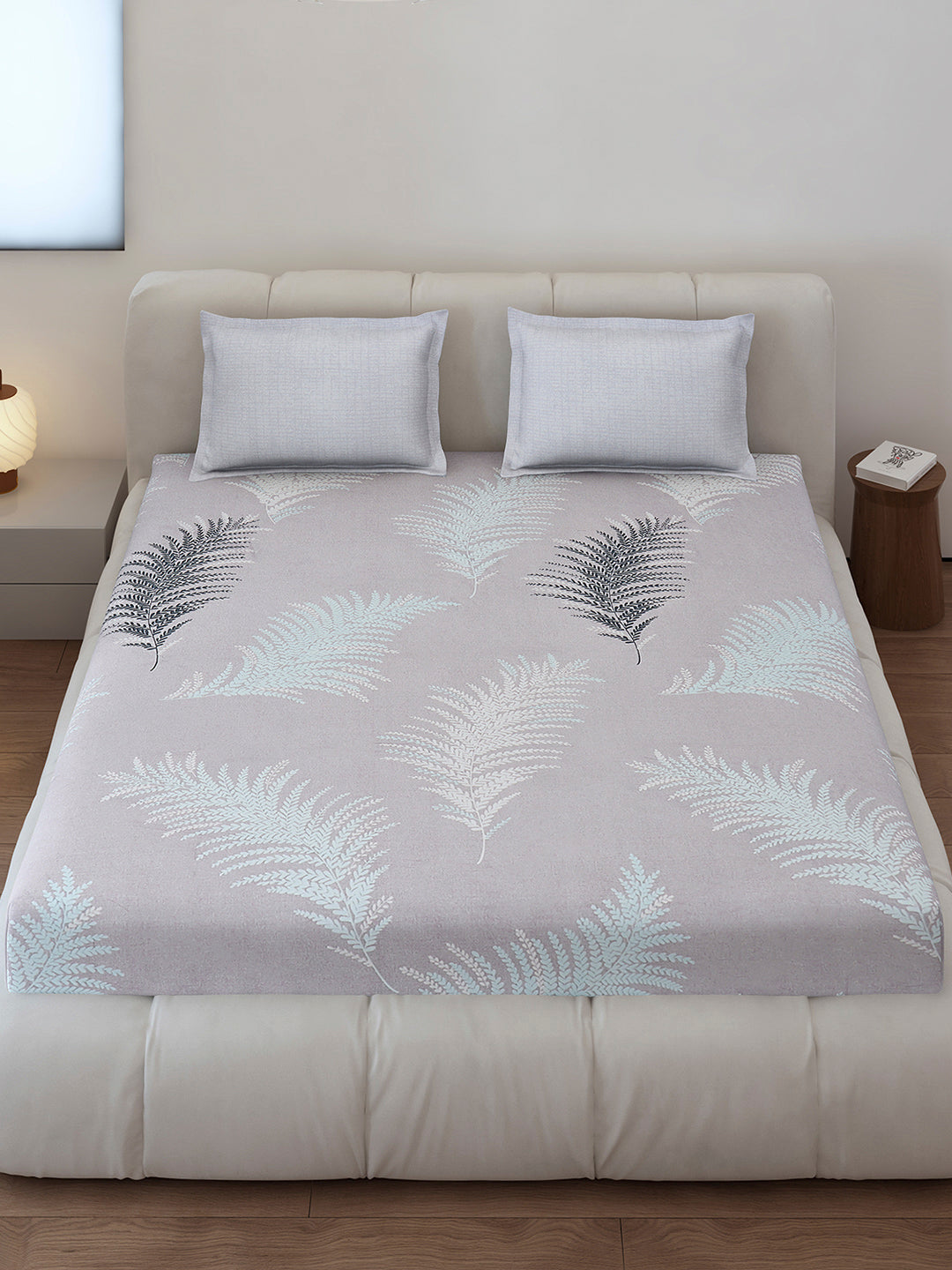 130 GSM Polyester King Size 1 Bedsheet with 2 Pillow Covers (Stanley)