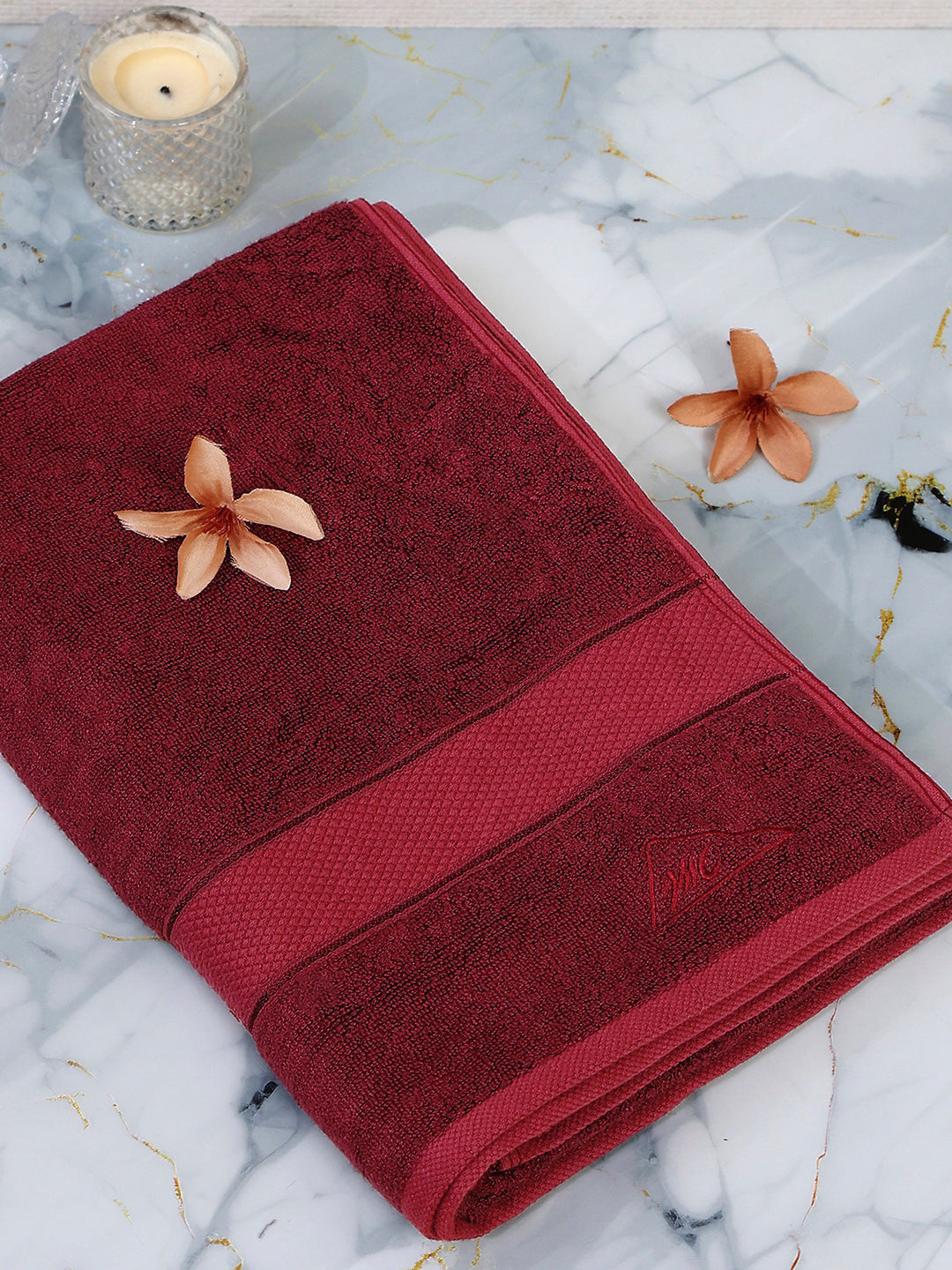 Maroon Bamboo Solid 600 GSM Bath Towel (Bamboo)