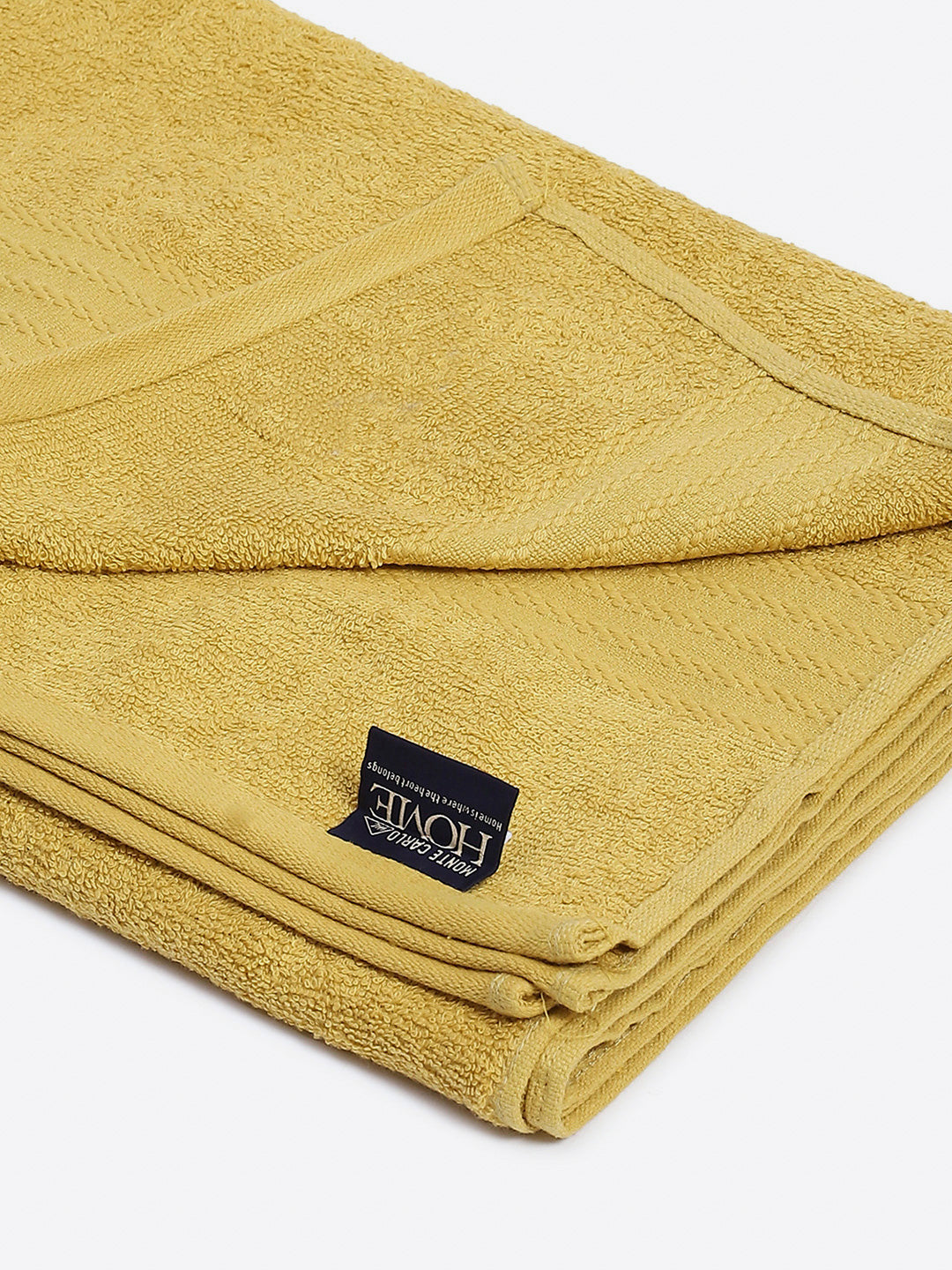Yellow Cotton Solid 400 GSM Bath Towel (Jazz)