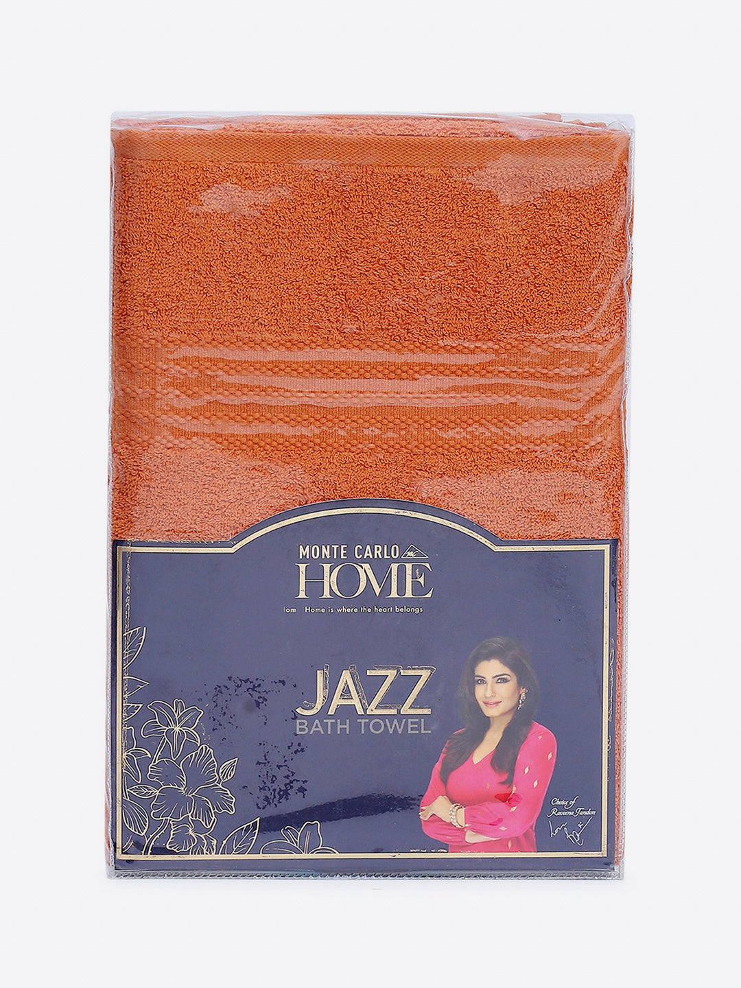Orange Cotton Solid 400 GSM Bath Towel (Jazz)
