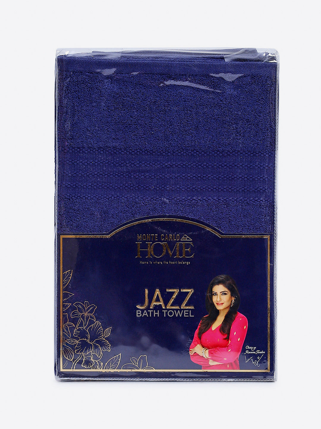 Blue Cotton Solid 400 GSM Bath Towel (Jazz)