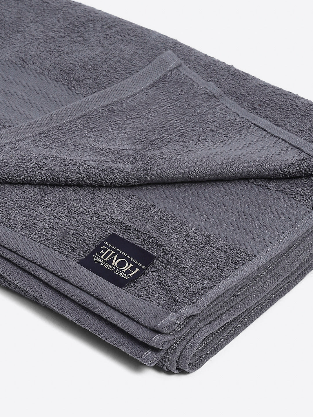Grey Cotton Solid 400 GSM Bath Towel (Jazz)