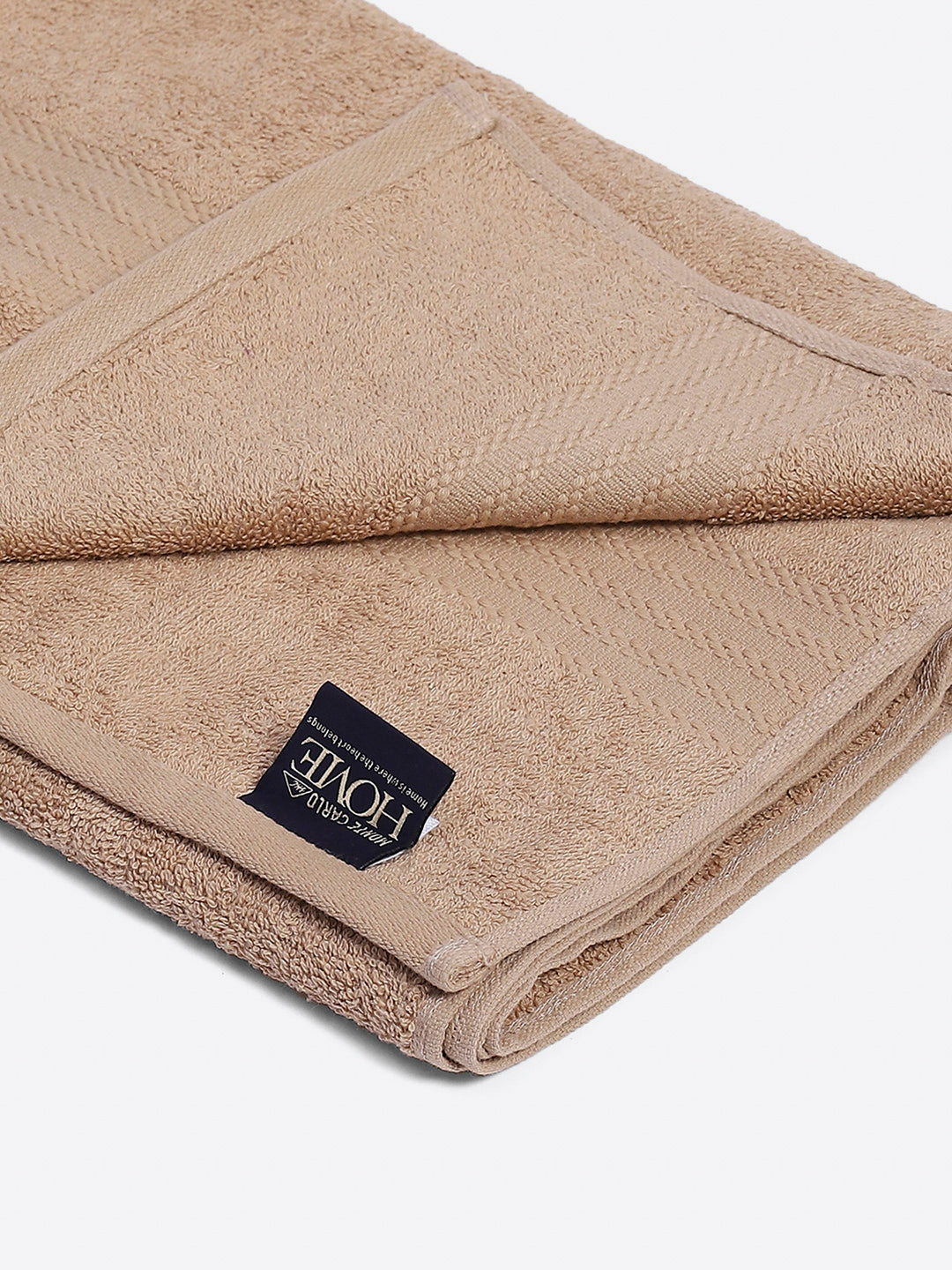 Beige Cotton Solid 400 GSM Bath Towel (Jazz)
