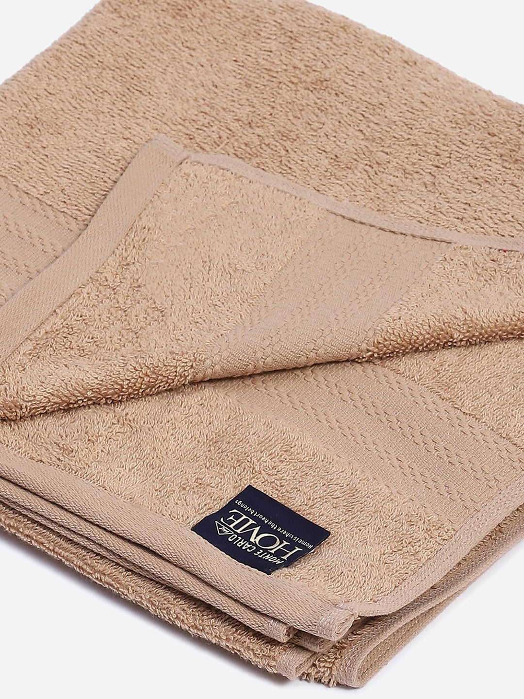 Beige Cotton Solid 400 GSM Bath Towel (Jazz)